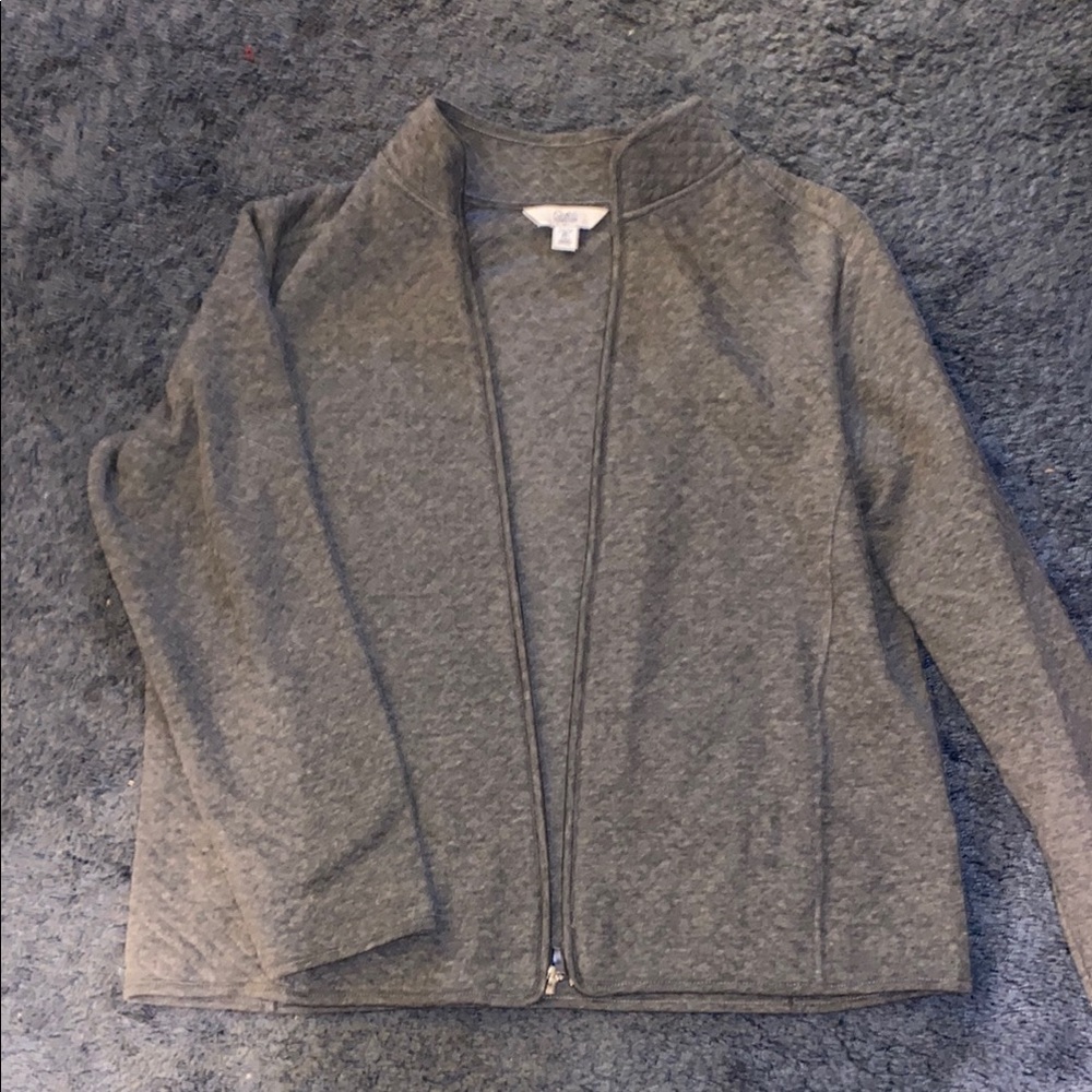 Croft & Barrow Gray Blazer Knit Suit Jacket